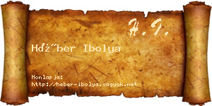 Héber Ibolya névjegykártya