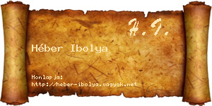 Héber Ibolya névjegykártya